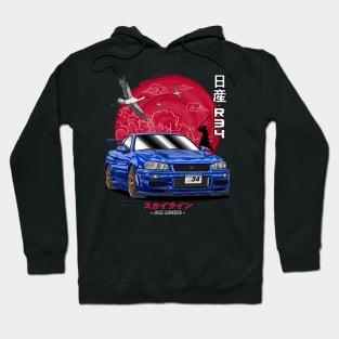 Nissan Skyline GTR R34 Back Print Hoodie